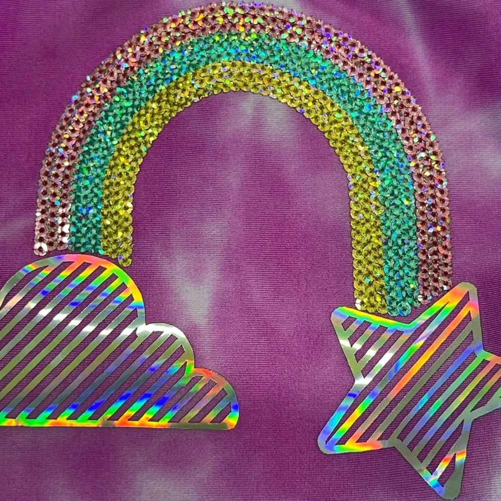 CAT & JACK RAINBOW W/SEQUINS SUN PROTECTION SWIM SET‎ 12M SPF 50+ LAVENDER NEW